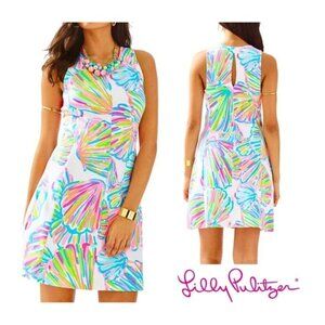 Lilly Pulitzer Felicity Resort White Shellabrate French Terry Fit Flare Dress L
